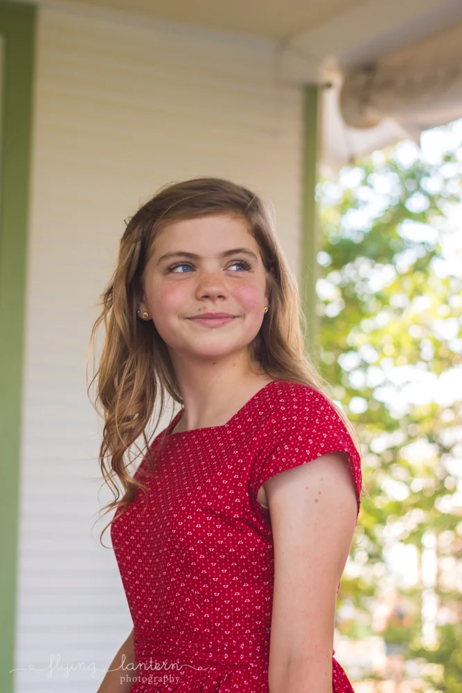 teenage girl portrait looking off into distance