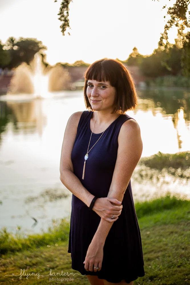 Austin blogger at mueller lake park lifestyle headhot photography by Erin Reas of Flying Lantern Photography