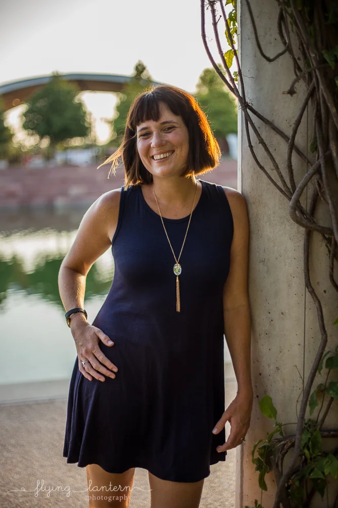 Austin blogger at mueller lake park lifestyle headhot photography by Erin Reas of Flying Lantern Photography