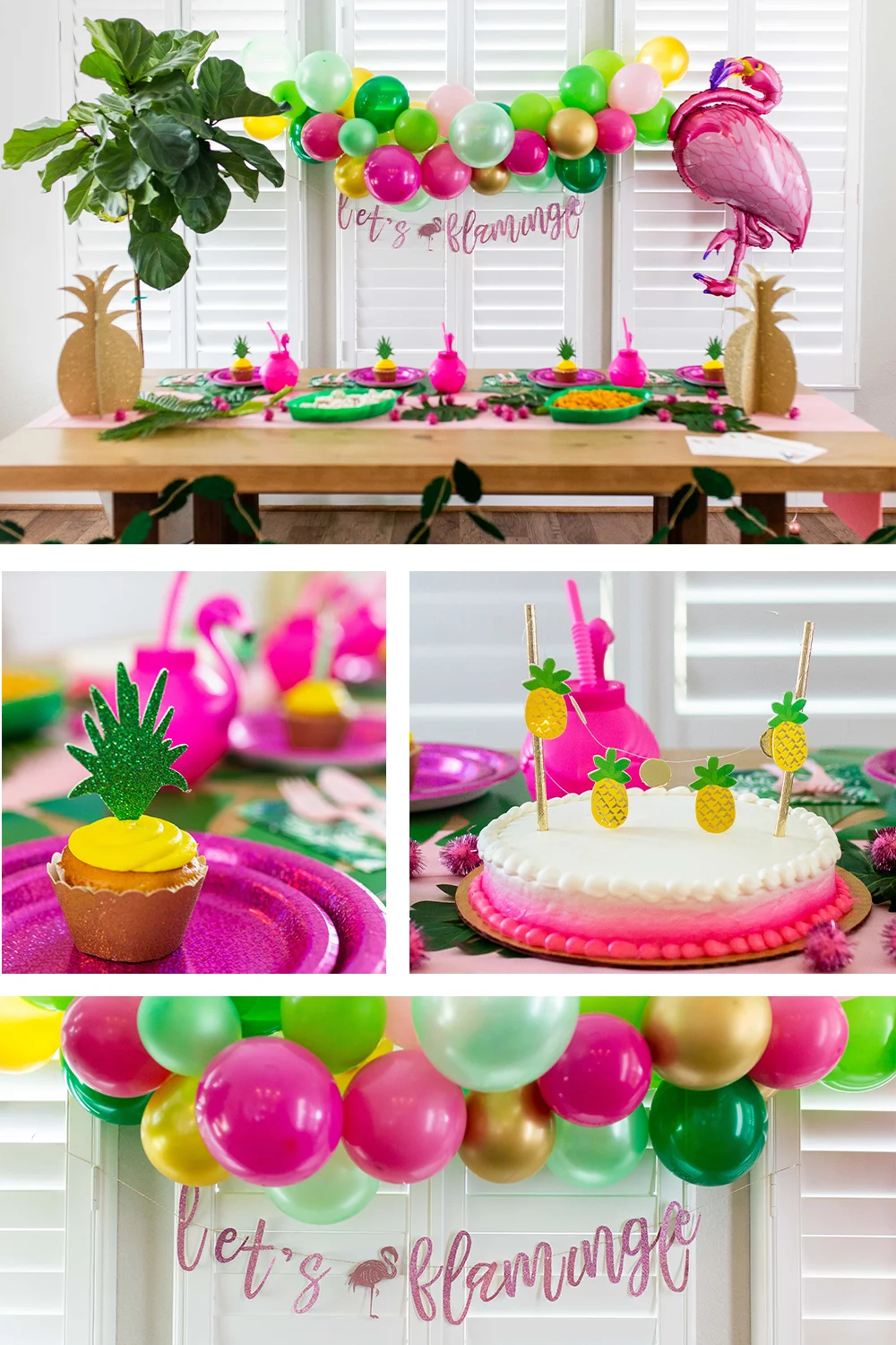Children’s tropical flamingo themed party lifestyle brand photography. Photo by Erin Reas based in Austin, TX