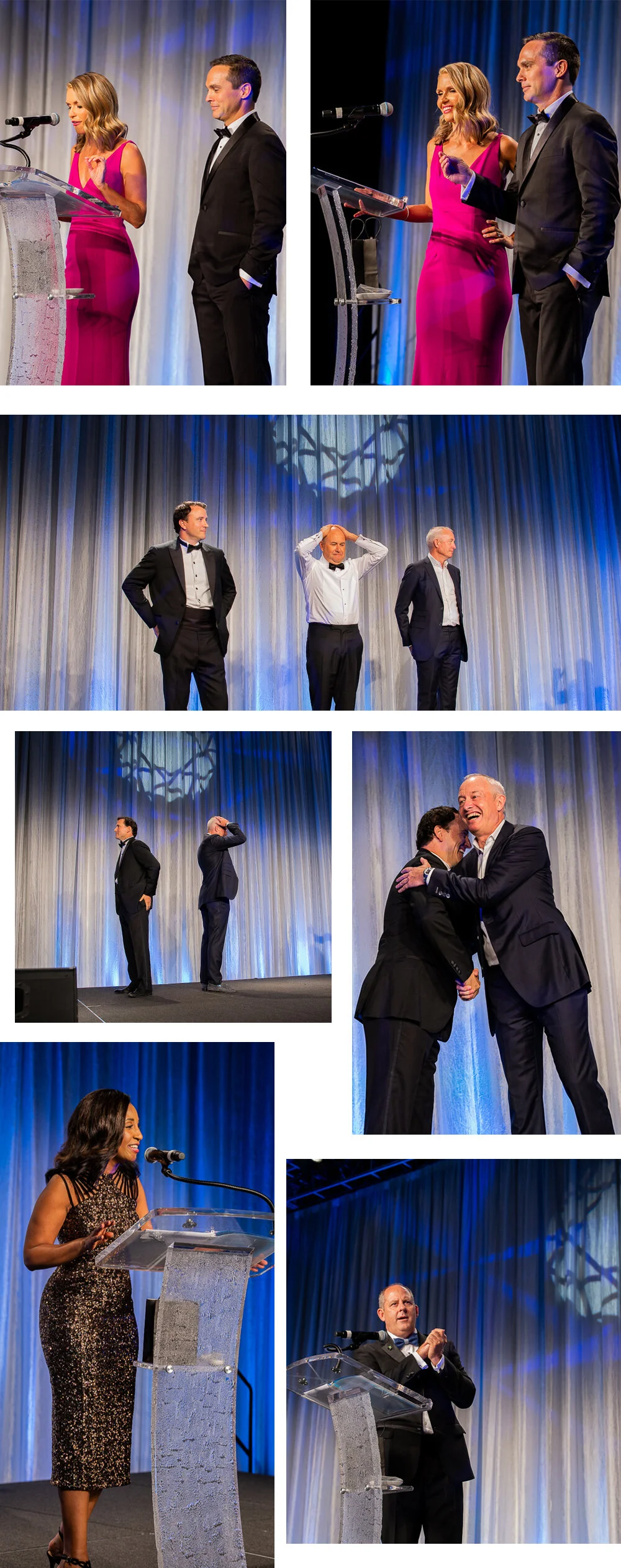 Speakers at the Big Brothers Big Sisters Ice Ball and attendees playing heads or tales