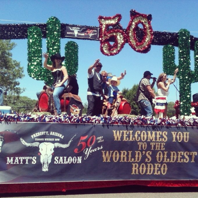 Matt's Saloon float for The Prescott Rodeo Parade 