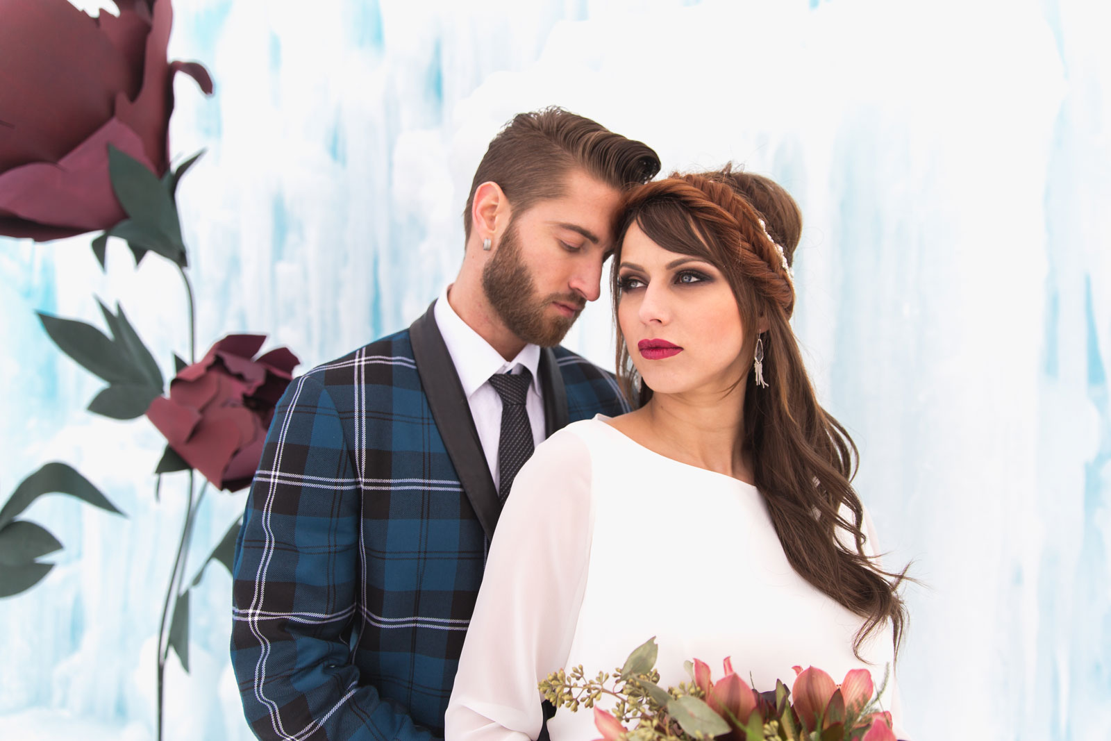 Photo Credit: Moments in Digital and Jill Coursen Photography Styling & Set Coordination High Culture @high_culture Florals: Heather De Kok Handmade Paper Flower: The Paper Wedding Cinematography: A Love Story Dress: Novelle Bridal Shop Bridal Gown: Rosa Clara Soft, Vera Menswear : Suits by Curtis Elliot Jewellery: So Pretty Cara Cotter Shoes: Poppy Barley