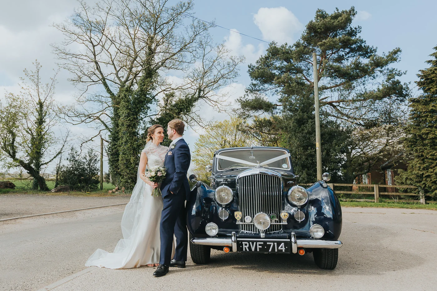 Arriving in style - Jaimie and Jez roll into The Normans in a Rolls.jpg
