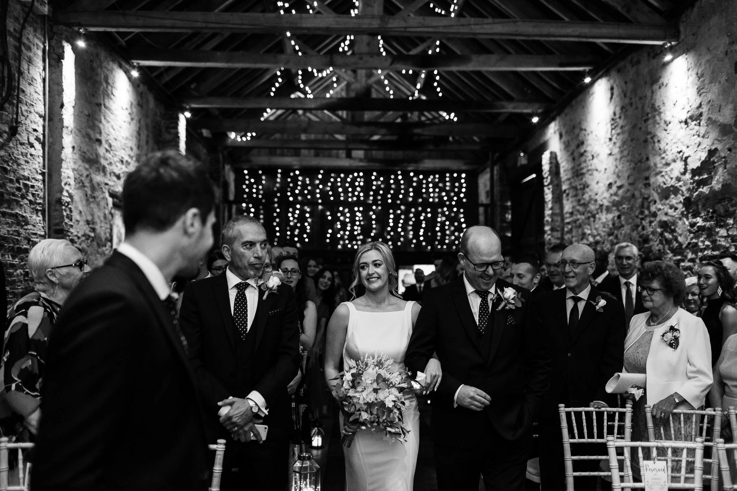 Sarah smashes it on the aisle in The Normans Ceremony Barn. Photo by pauljosephphotography.co.uk.jpg