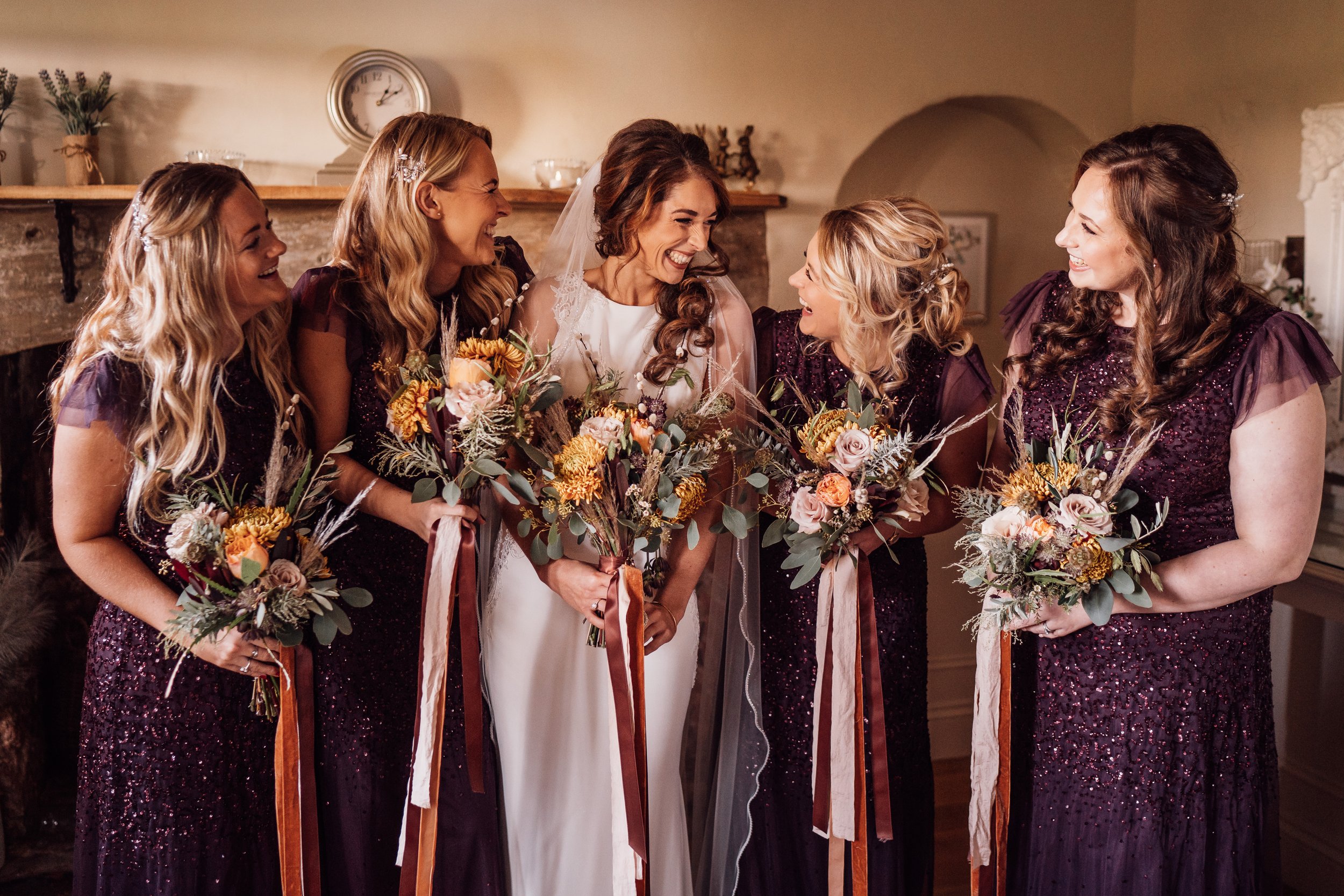 Girl Power in The Normans Cottage ahead of the wedding ceremony. Photo bloomweddings.co.uk.jpg