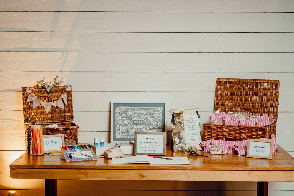 Gift table The Normans wedding venue Grain Shed. Photo Hamish Irvine.jpg