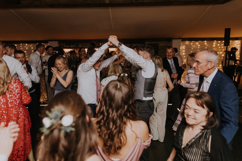 High times on The Grain Shed dance floor at The Normans wedding venue. Photo by Louise Anna Photography.jpg