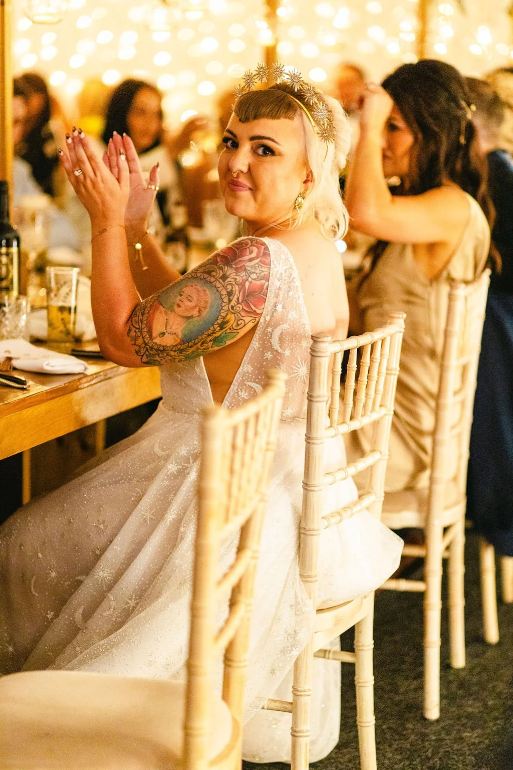 15_Wedding speeches at The Normans wedding venue. Photo by Bella Bradford.jpg