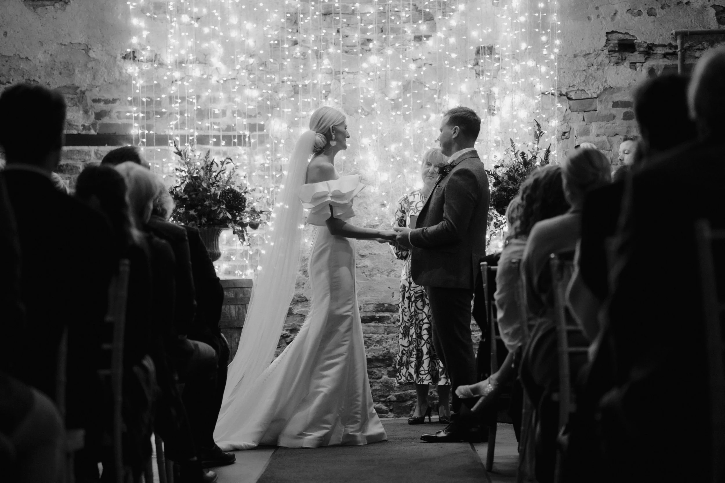02_Bride and groom exchange vows in The Normans Ceremony Barn. Photo by Bloom (7).jpg