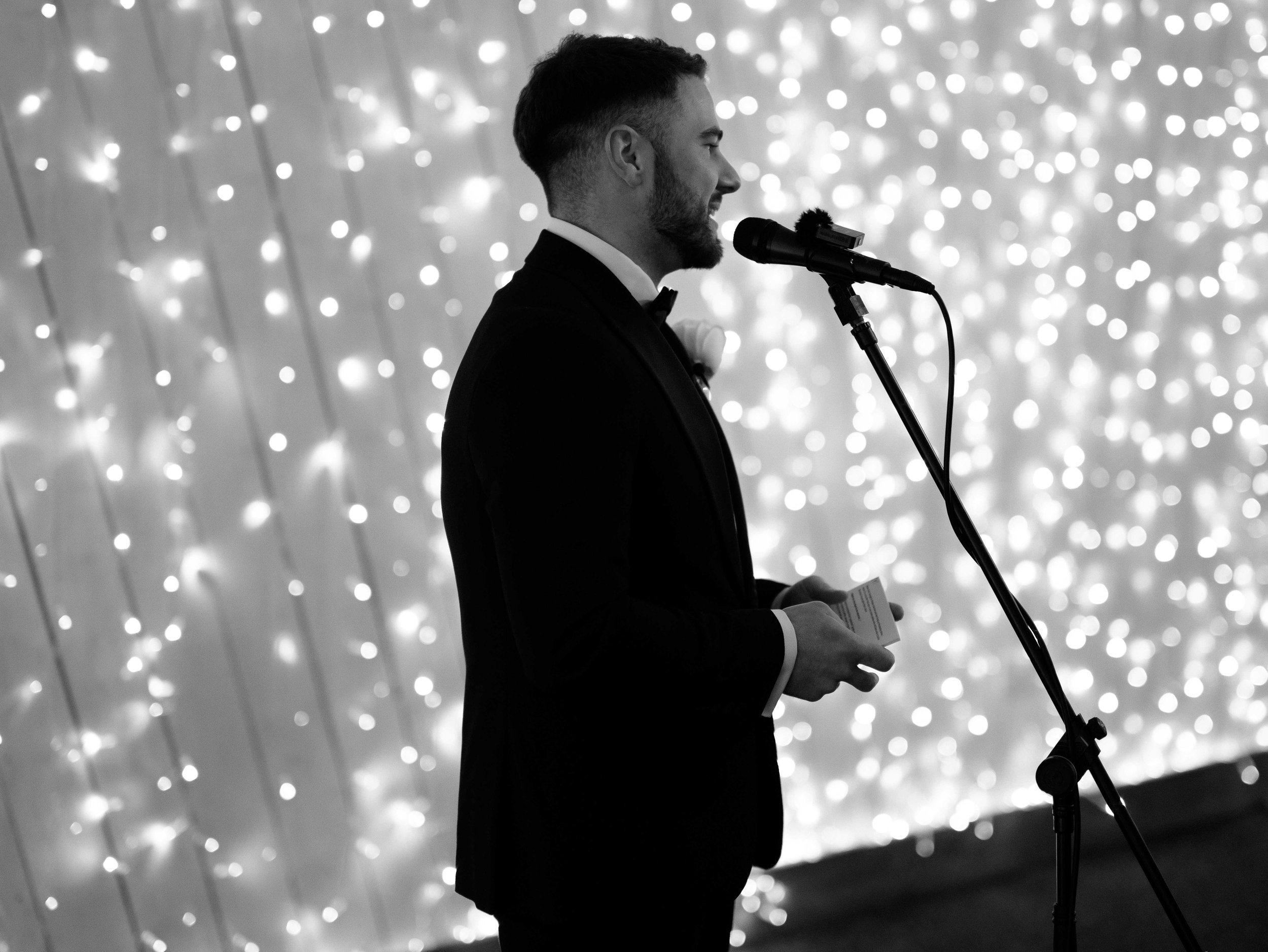 06_Speeches in The Normans wedding venue Grain Shed. Photo by Razor Blade Weddings (8).jpg