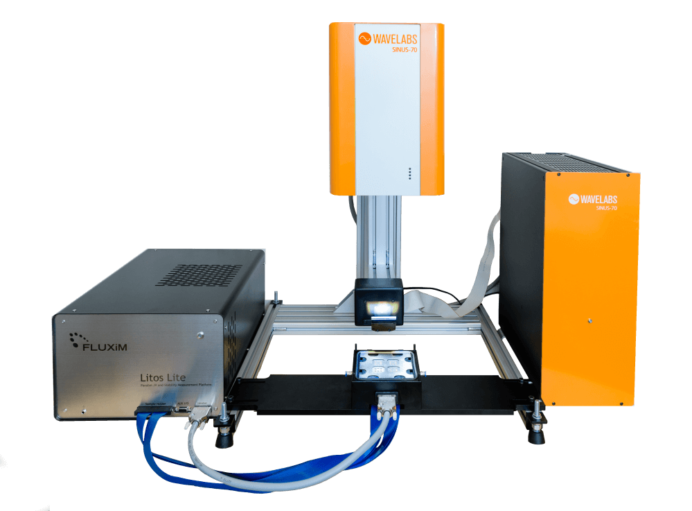Litos Lite with sample holder and A++AA+ LED Sinus70 solar simulator