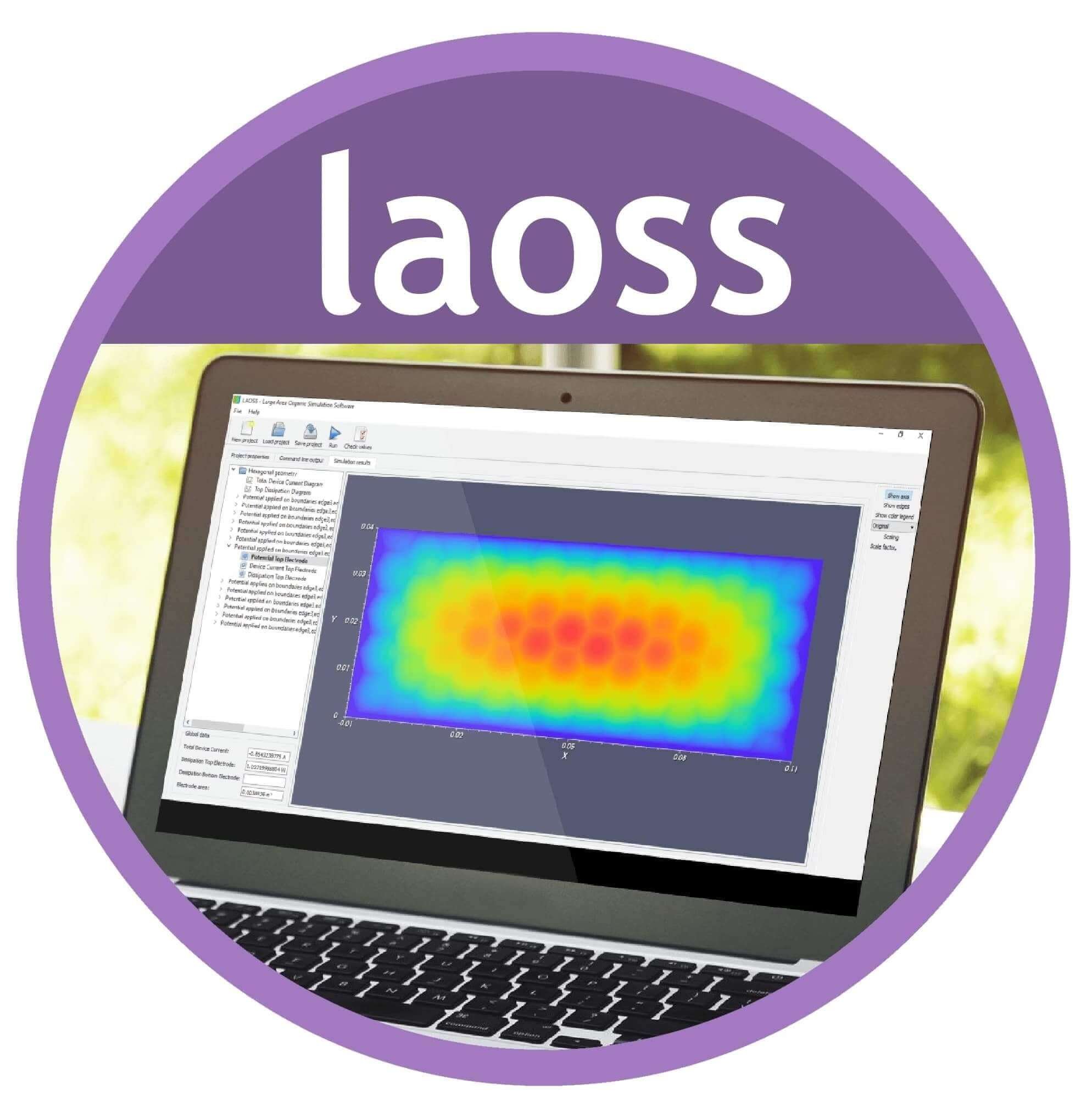 Laoss - Simulation of large area OLEDs and solar cells for upscaling