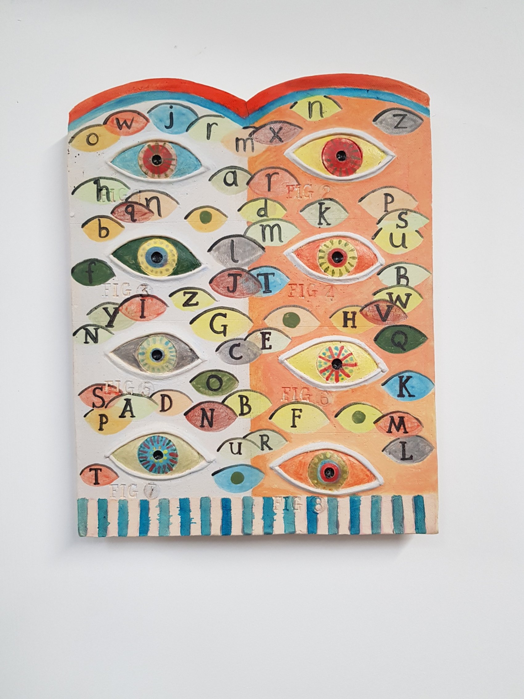 Towards the end of his life, Derek Jarman's sight was severely affected by his illness. This piece is part eye test and part mystical eye chart.