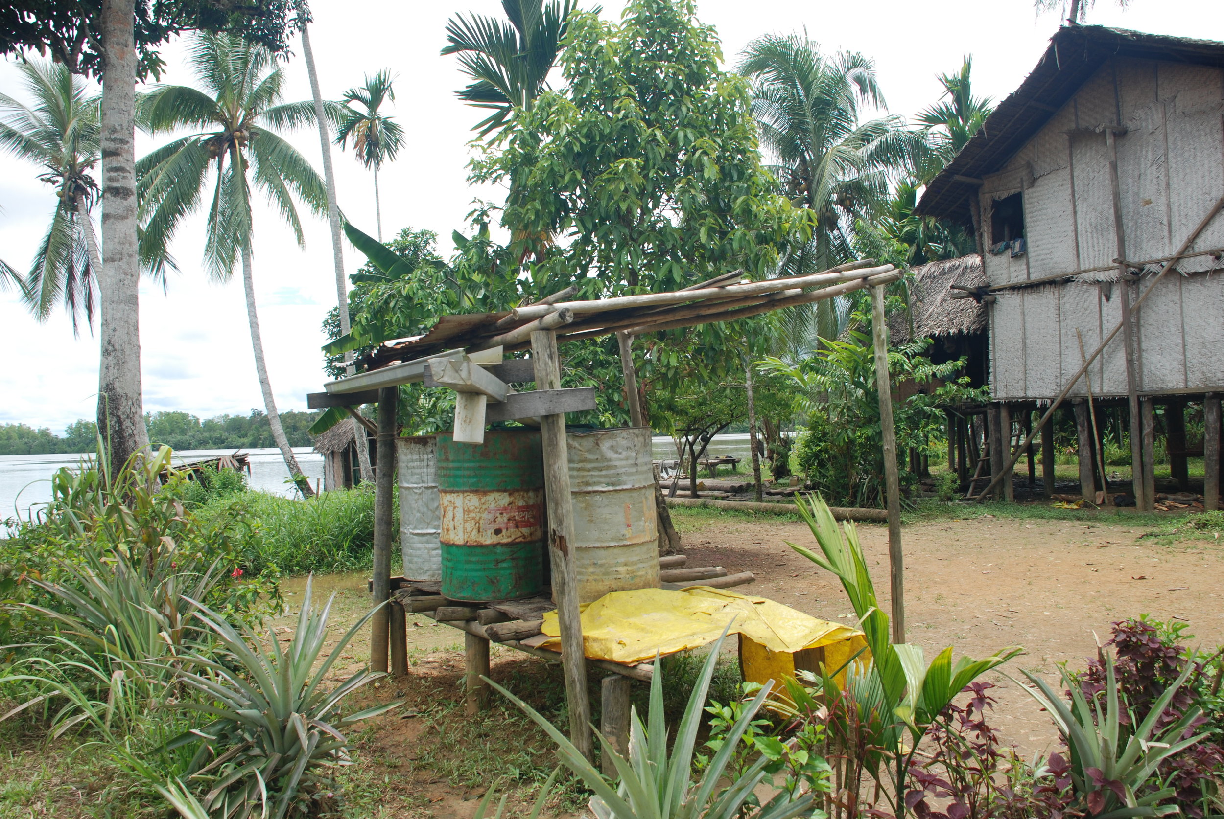 The village's rain water catchment, one of the main sources for its drinking water. PHOTO: Madeleine Brezge