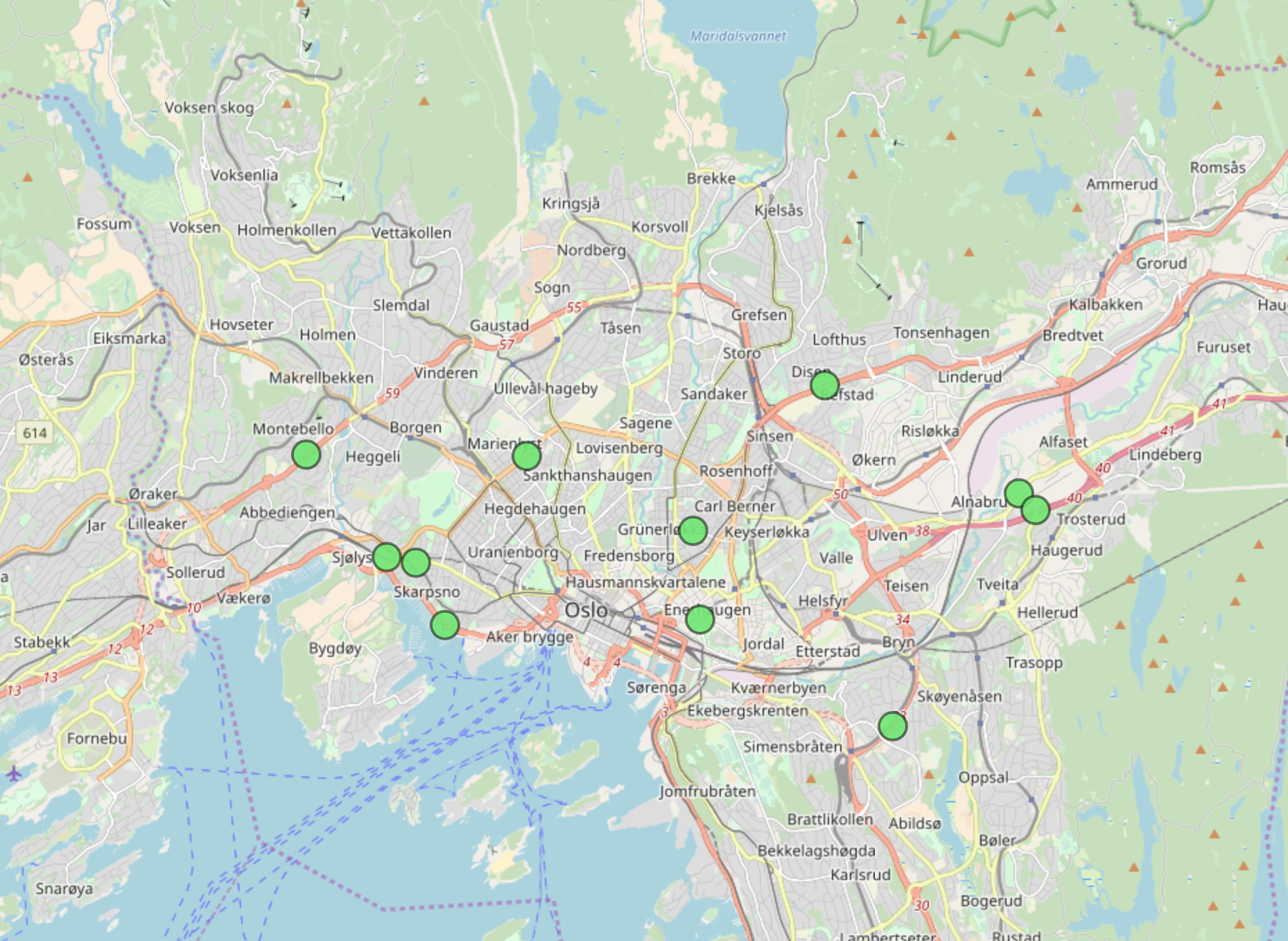 Oversikt over den rene Oslo-luften på de mest trafikkerte stedene i hovedstaden. http://www.luftkvalitet.info/Libraries/Rapporter/oslo_historisk.sflb.ashx