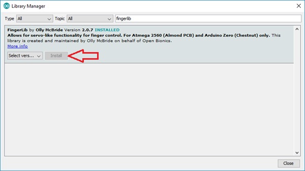 Locating and installing ‘FingerLib’