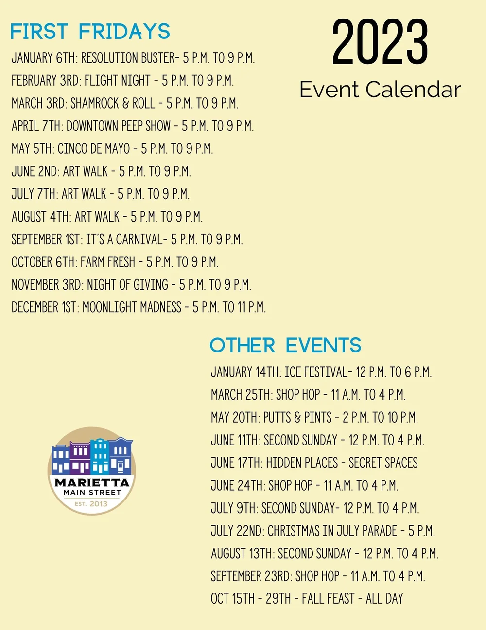 Calendar of Events — Marietta Main Street