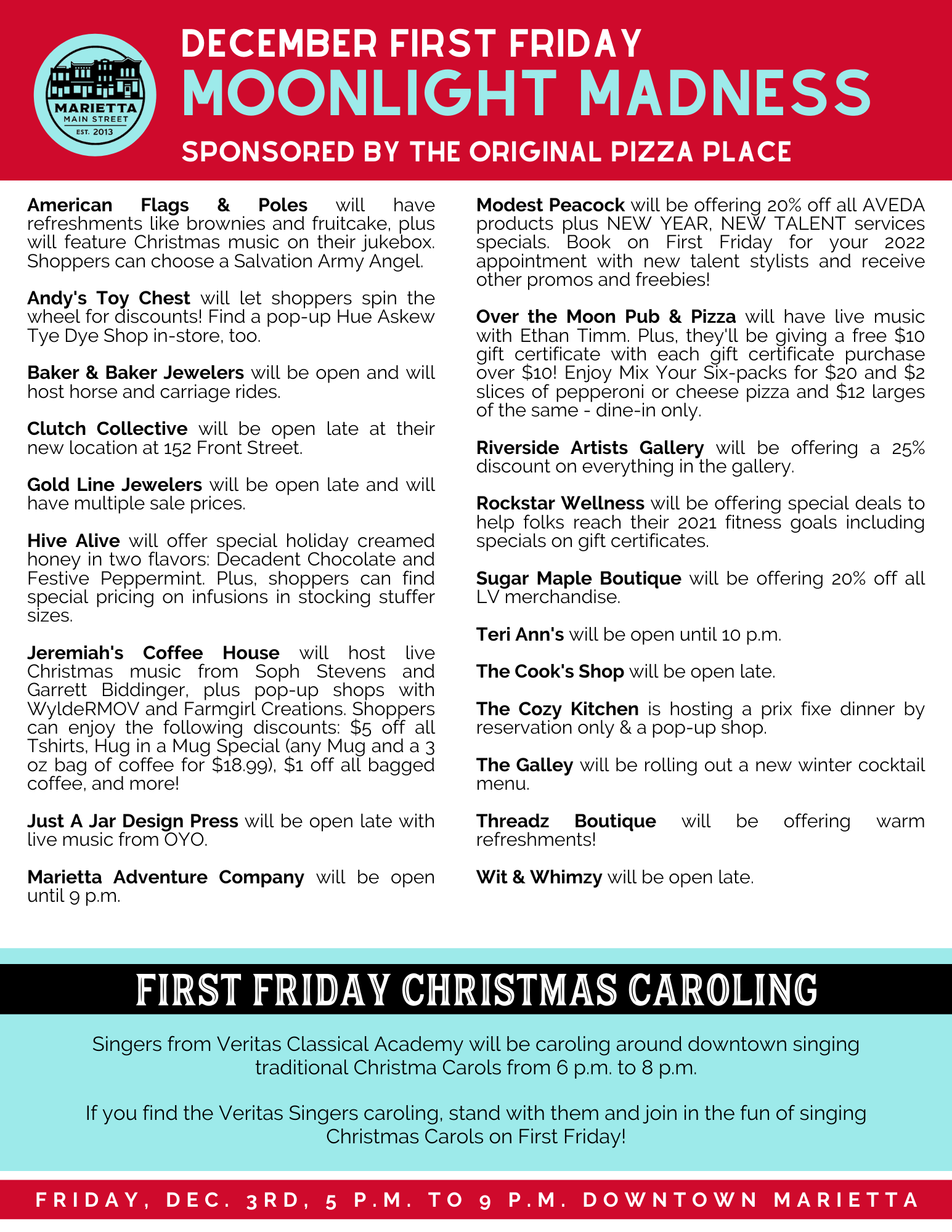 December First Friday: Moonlight Madness — Marietta Main Street