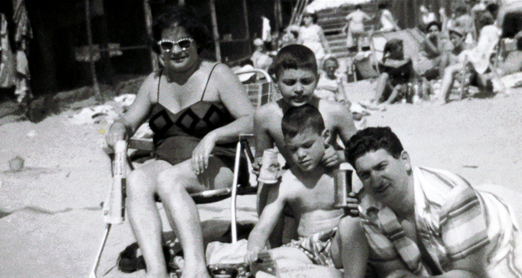 Norman with his brother and parents in Coney Island