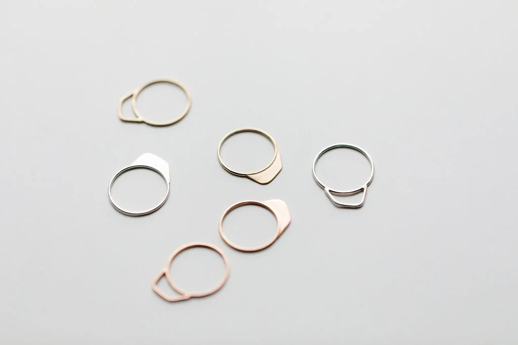 ring pull rings, yellow gold, rose gold rings, stacking rings, alternative stacking rings, graphic jewellery, delicate wire rings (Copy)