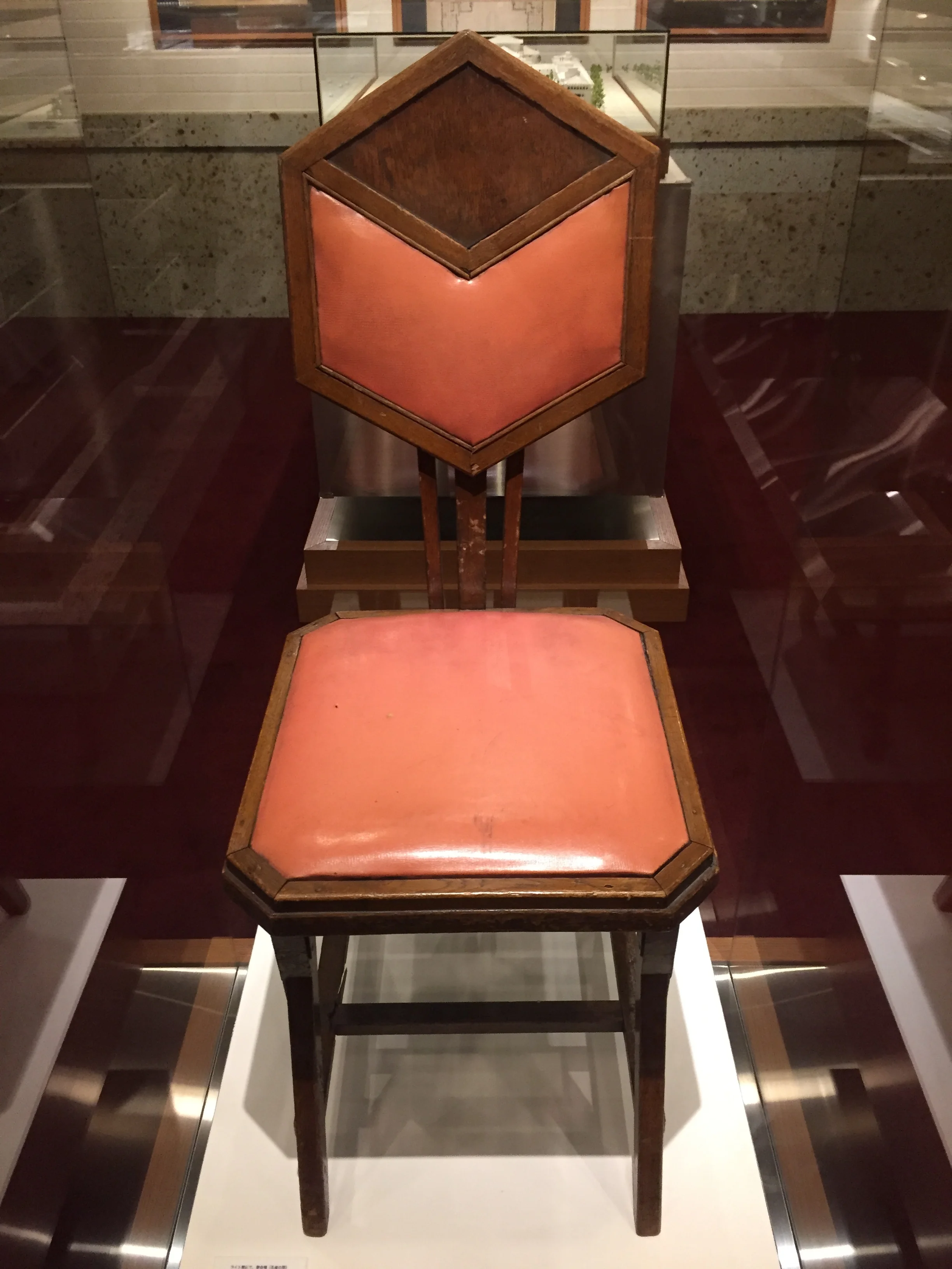 Imperial Hotel, chair designed by Frank Lloyd Wright)