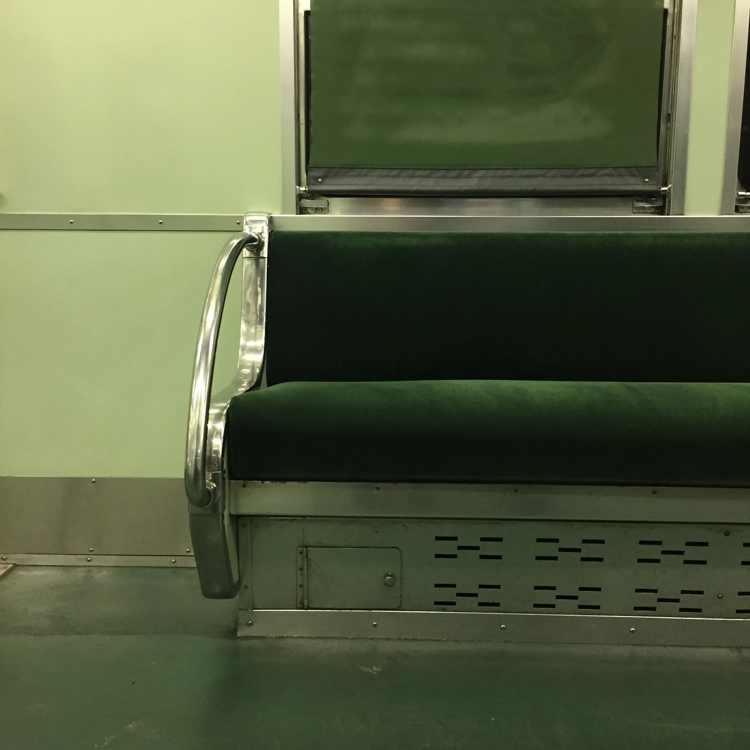 GREEN - beautiful subway car in Kyoto