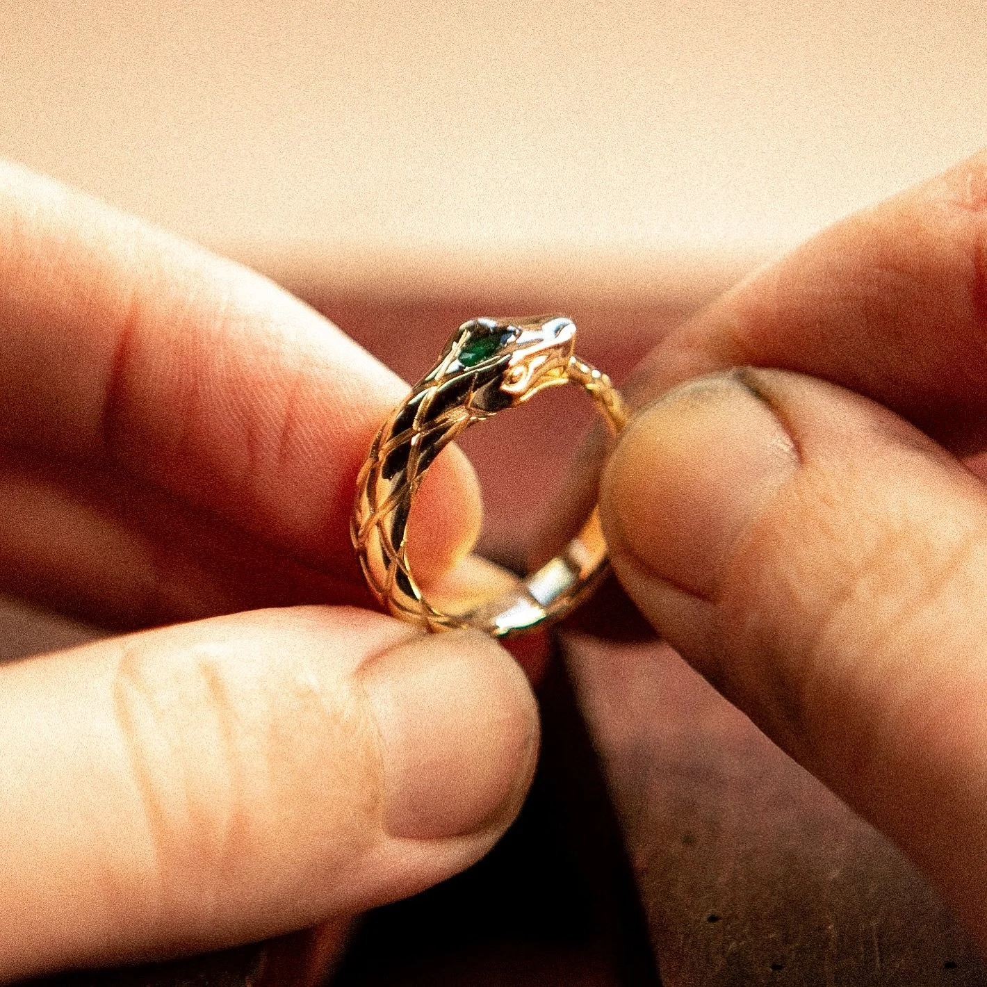 🐍 Ring for @theworldisgayerhere in gold and emerald 

Thank you for trusting me to make you sush a special piece! I love getting to be your jeweler but even more your friend! Love you!

#gold #jewelry #emerald #handmade #jeweler #jewelrygram #jewelr