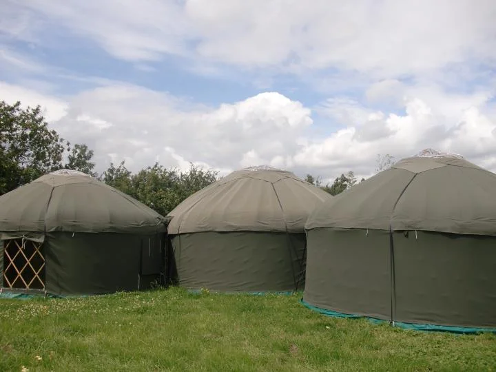 yurt pods 2 x16 ft and 1 x 18 ft yurts