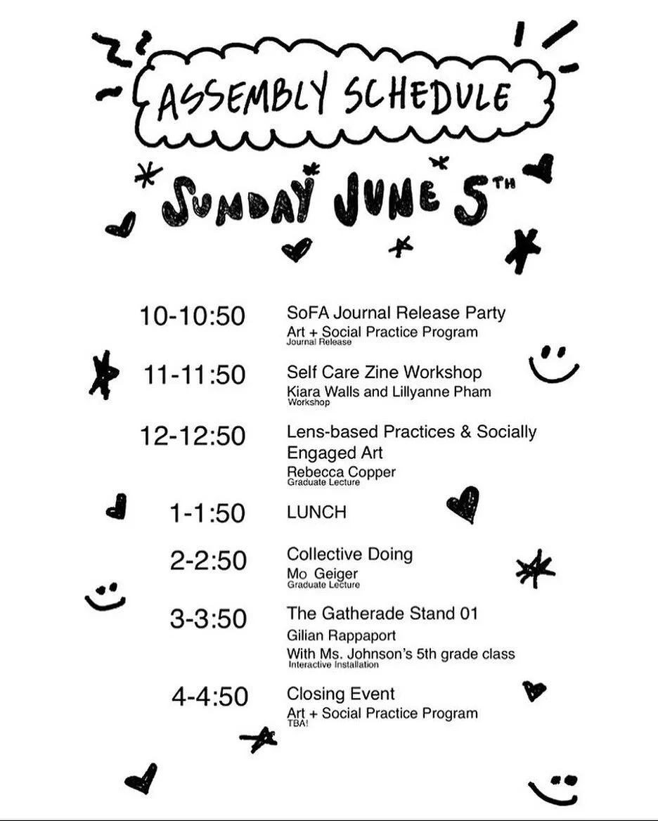Sunday, June 5 schedule. Please join us from 10:00 - 5:00 for the final day of socially engaged art created in collaboration with @psuartandsocialpractice students and @ksmoca artists. 

Check out a detailed schedule online - link in bio. 

Thank you