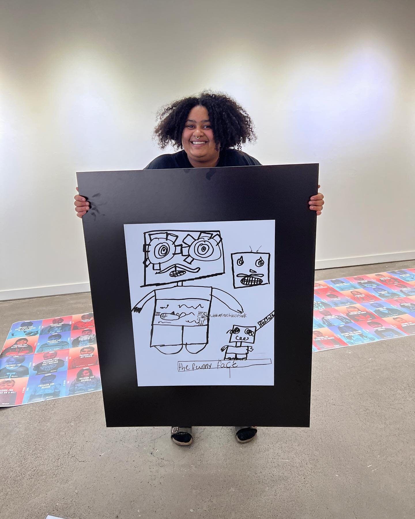 Installing Welcome To My Happy Place, an exhibition about KSMoCA at PSU&rsquo;s @littmanandwhite curated by Dr Kiara Hill @k3tellem and Rose a 5th Grader at @mlk_school_pdx supported by Littman and White&rsquo;s Gallery director @safiyah.maurice