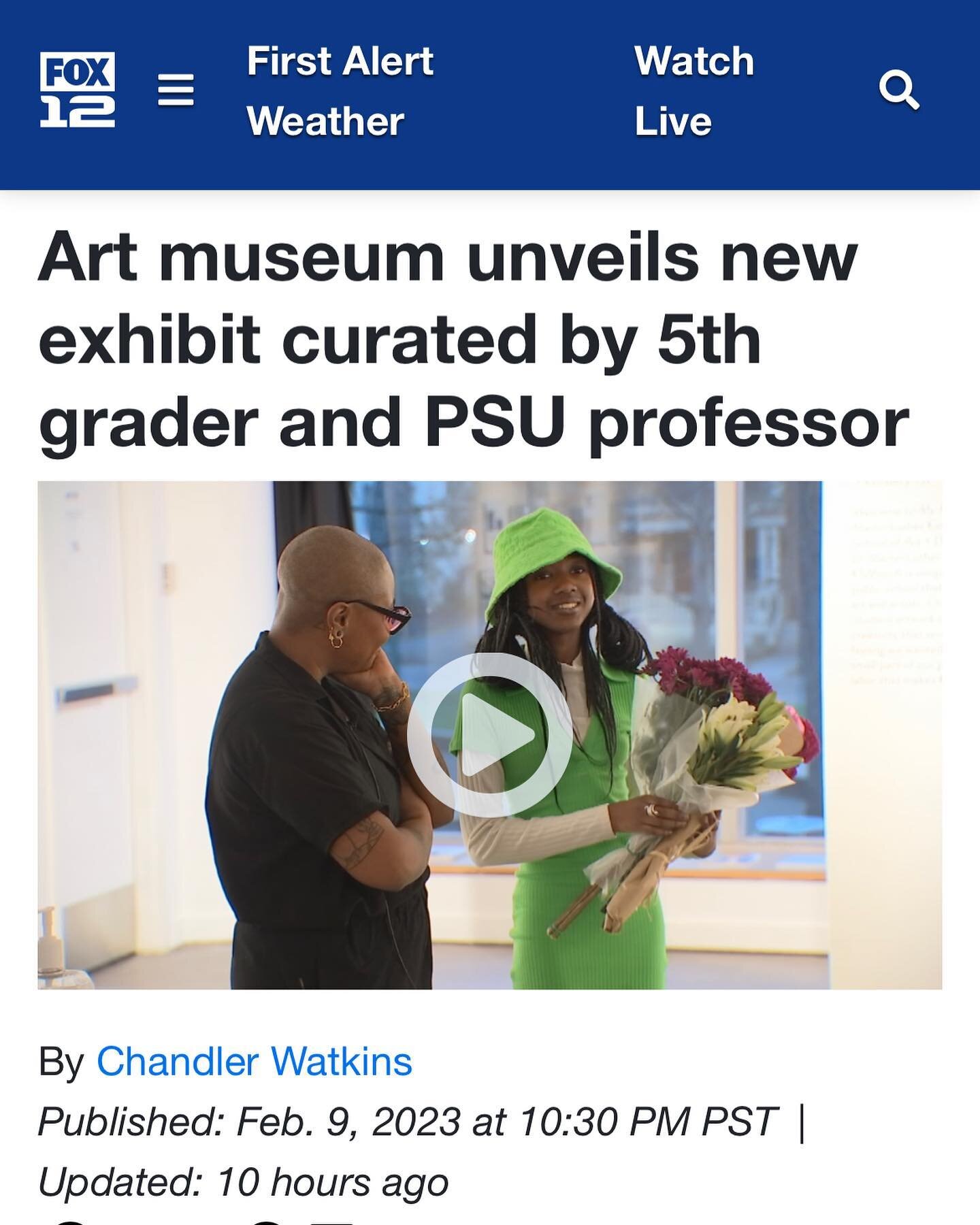 KPTV&rsquo;s Chandler Watkins covered last night&rsquo;s opening @littmanandwhite If you didn&rsquo;t get the chance to join us, check it out. Thank you, Chandler! Link in bio. @mlk_school_pdx @psuartandsocialpractice @psu_artanddesign