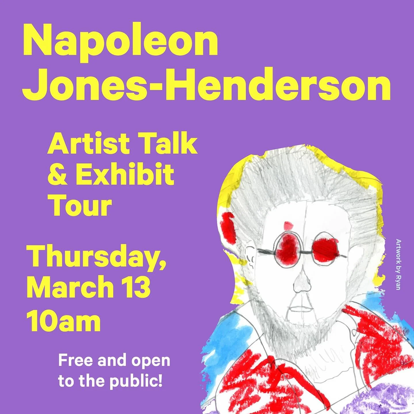 Next Thursday March 15th, we are so excited to host Napoleon Jones-Henderson for our winter visiting artist talk and exhibition opening.
Jones-Henderson collaborated with 2nd grade students at Dr. MLK Jr.
Elementary, and their creations are set to be