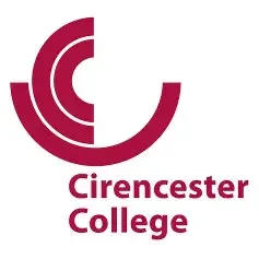 Cirencester College logo with abstract circular design and college name