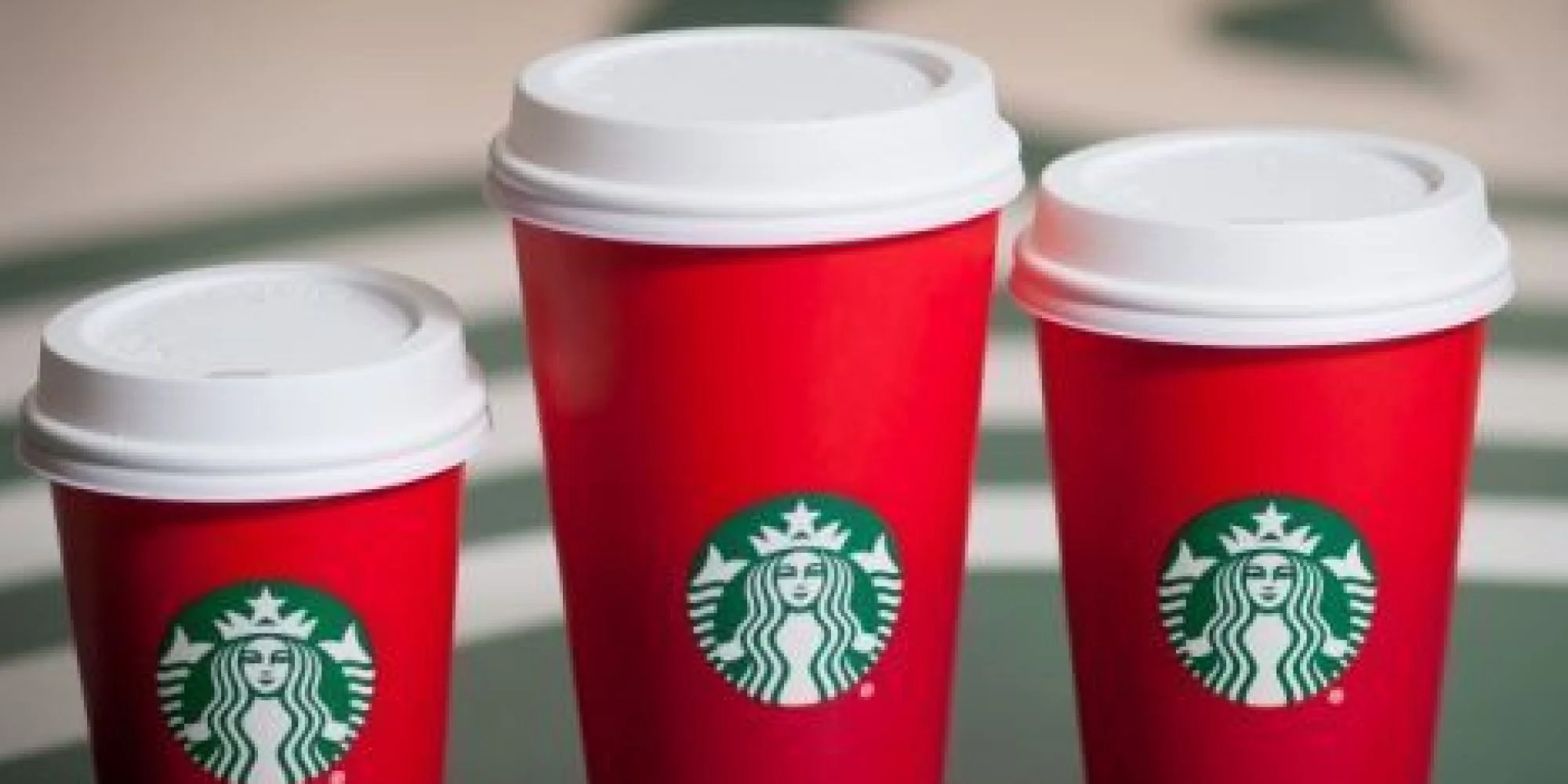 New Starbucks cups. Red...just like the devil.