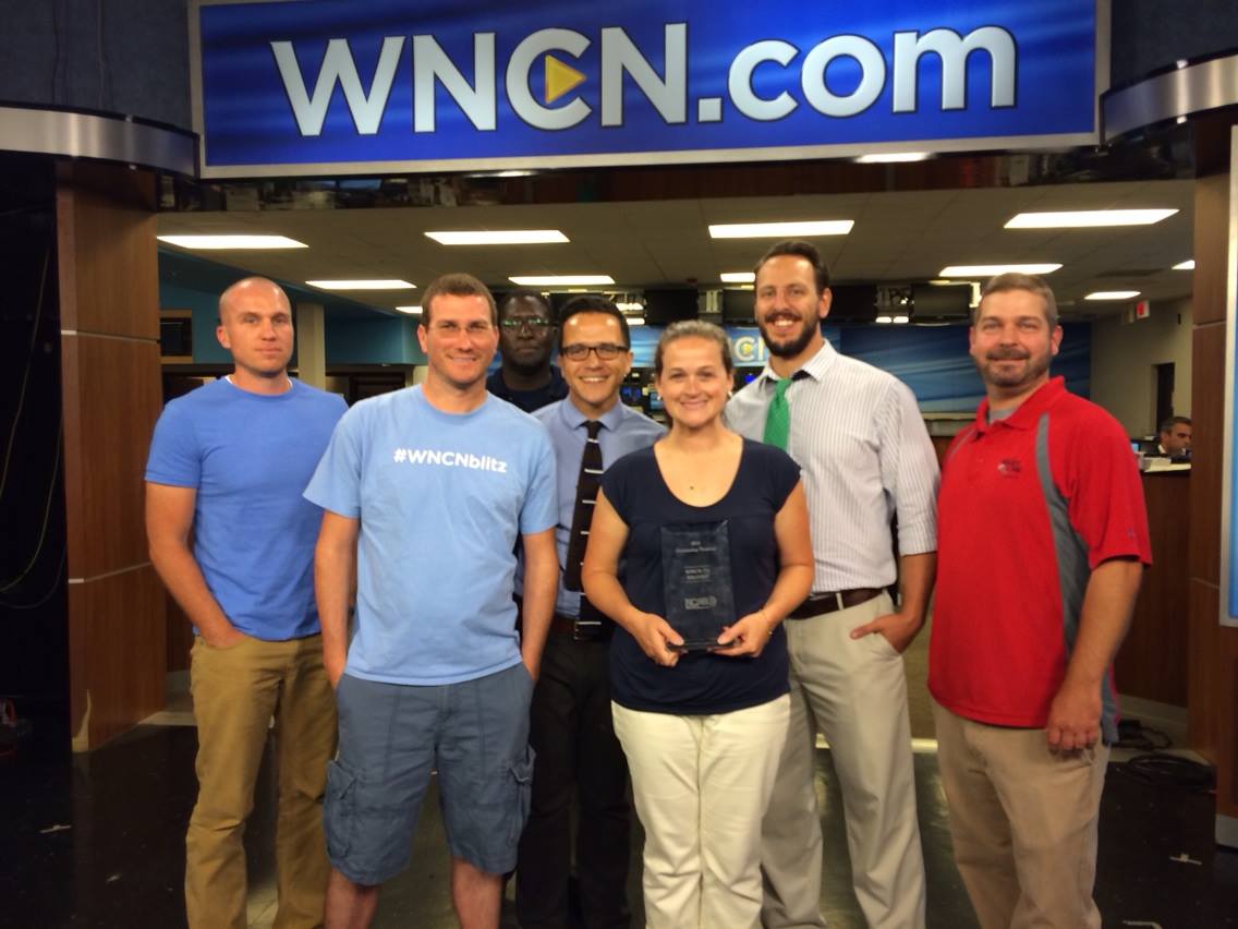 The 11:00 pm WNCN-NBC news team after winning the North Carolina Association of Broadcasters "Best Newscast" award - the first in the station's history.