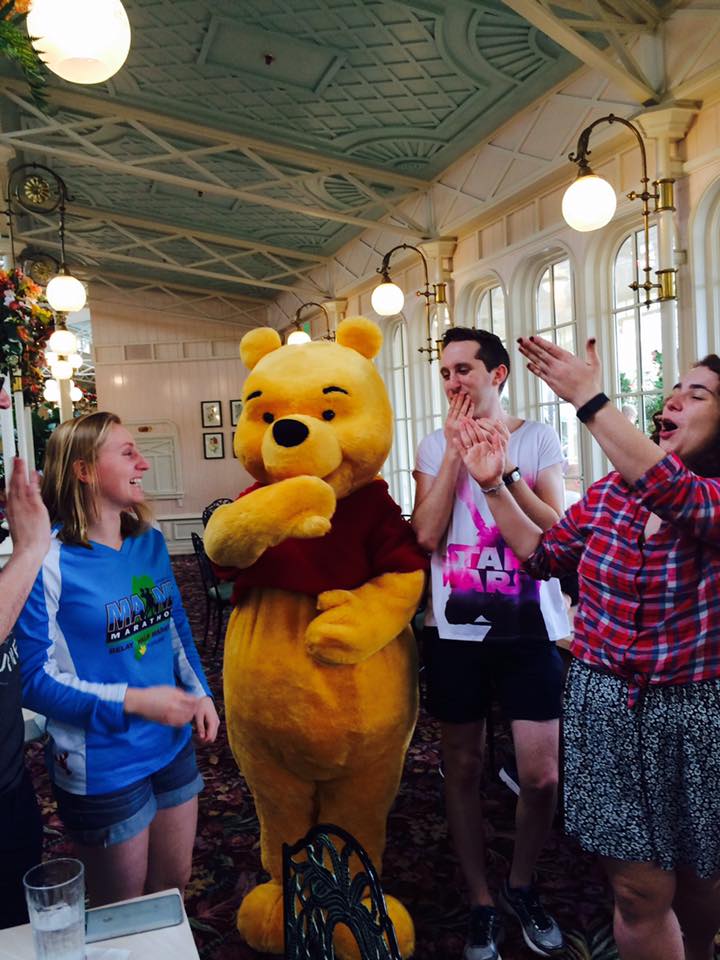 Kudos to the well-trained Disney staffer who caught my friends and I SO happy to see Winnie-the-Pooh.