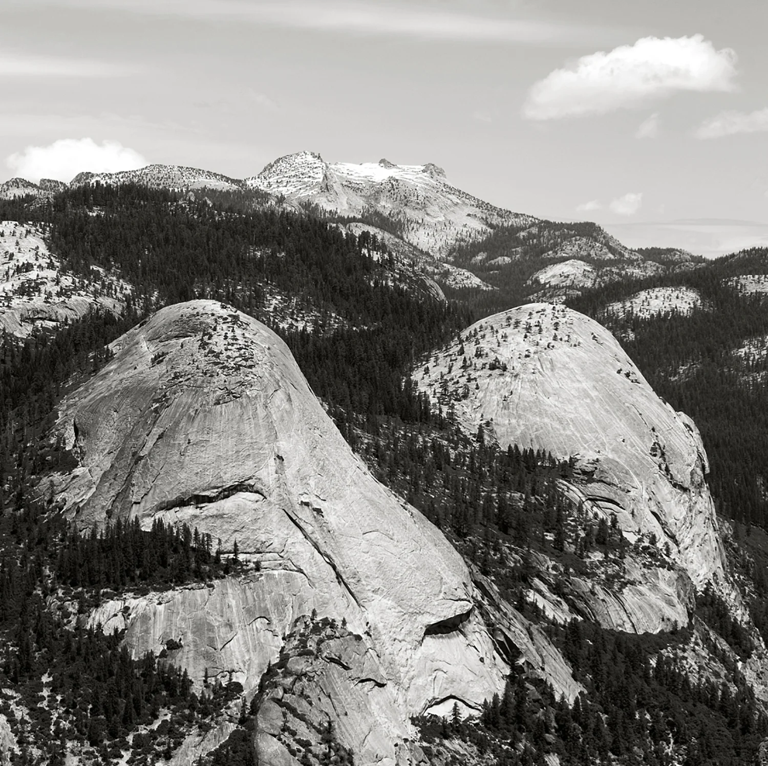 GRANITE DOMES AS SEEN FROM HALF DOME