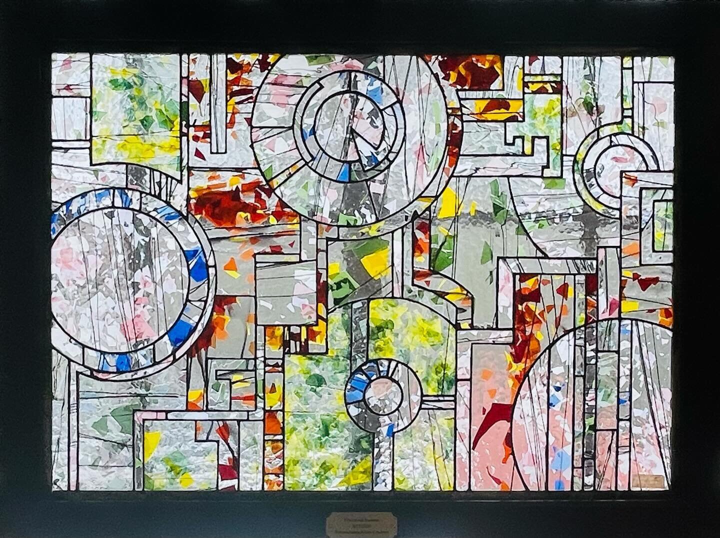 This great find, Fractured Seasons, a stunning stained glass piece by @hinnenkampglasscrafters and Jacob Hinnenkamp. Finding beauty in a broken world is creating beauty in the world we find. -Terry Tempest Williams. @grovewoodgallery Asheville, NC #s