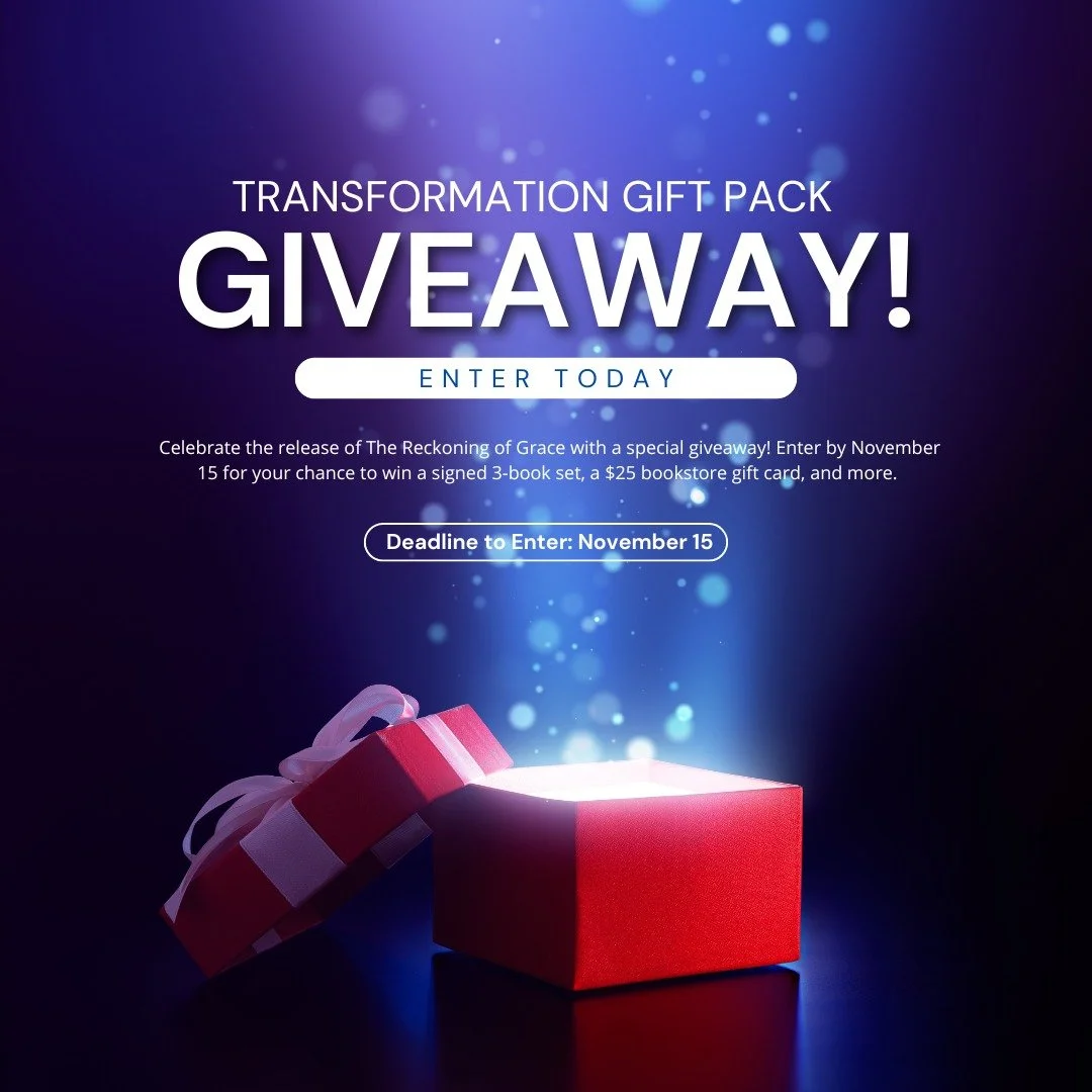 🎁✨ It&rsquo;s giveaway time!

To celebrate the release of The Reckoning of Grace, I&rsquo;m giving away three Transformation Gift Packs to a few lucky readers!

Each pack includes:
📚 A signed 3-book set of the Saga of Grace series (A Killer&rsquo;s