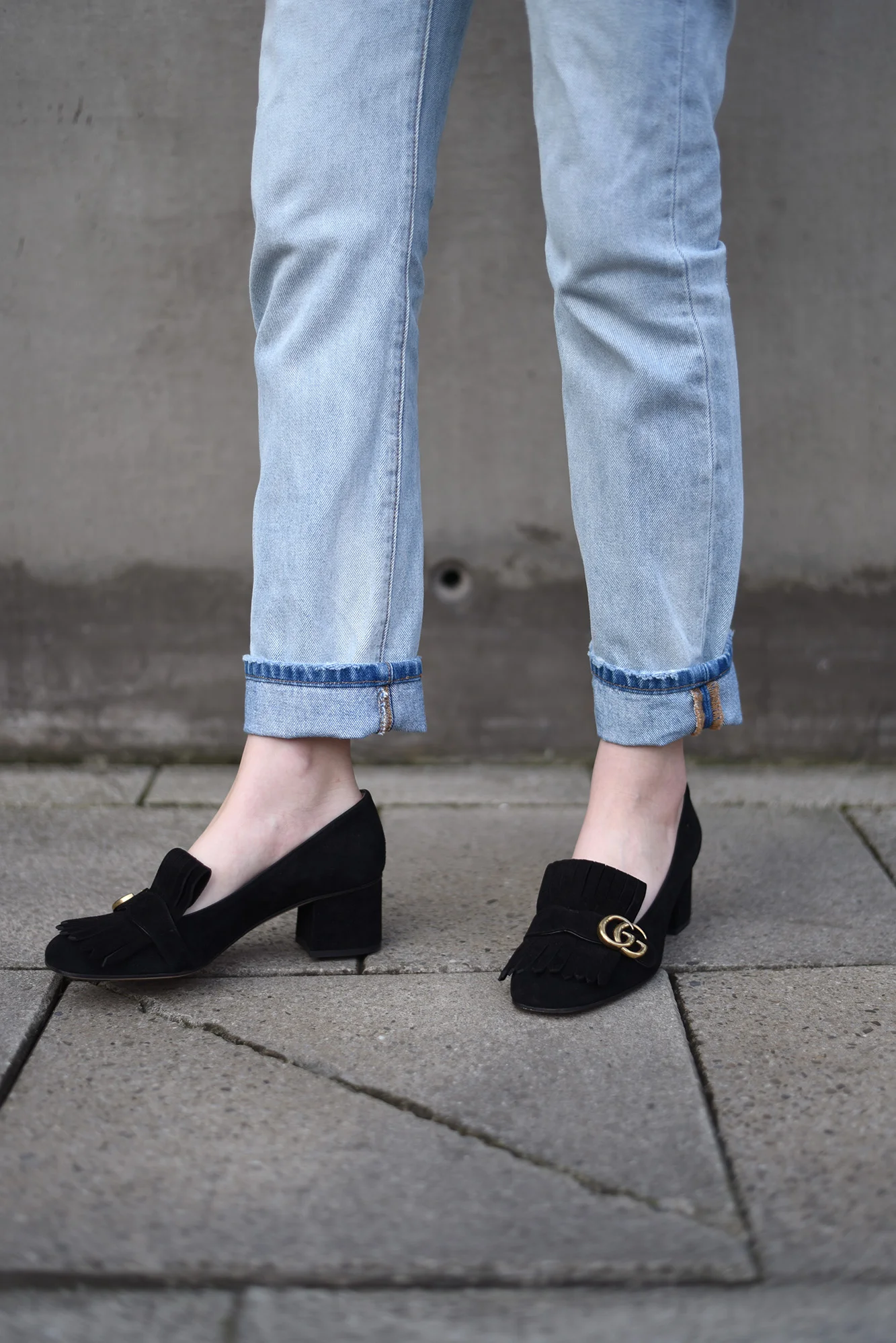 gucci suede heels