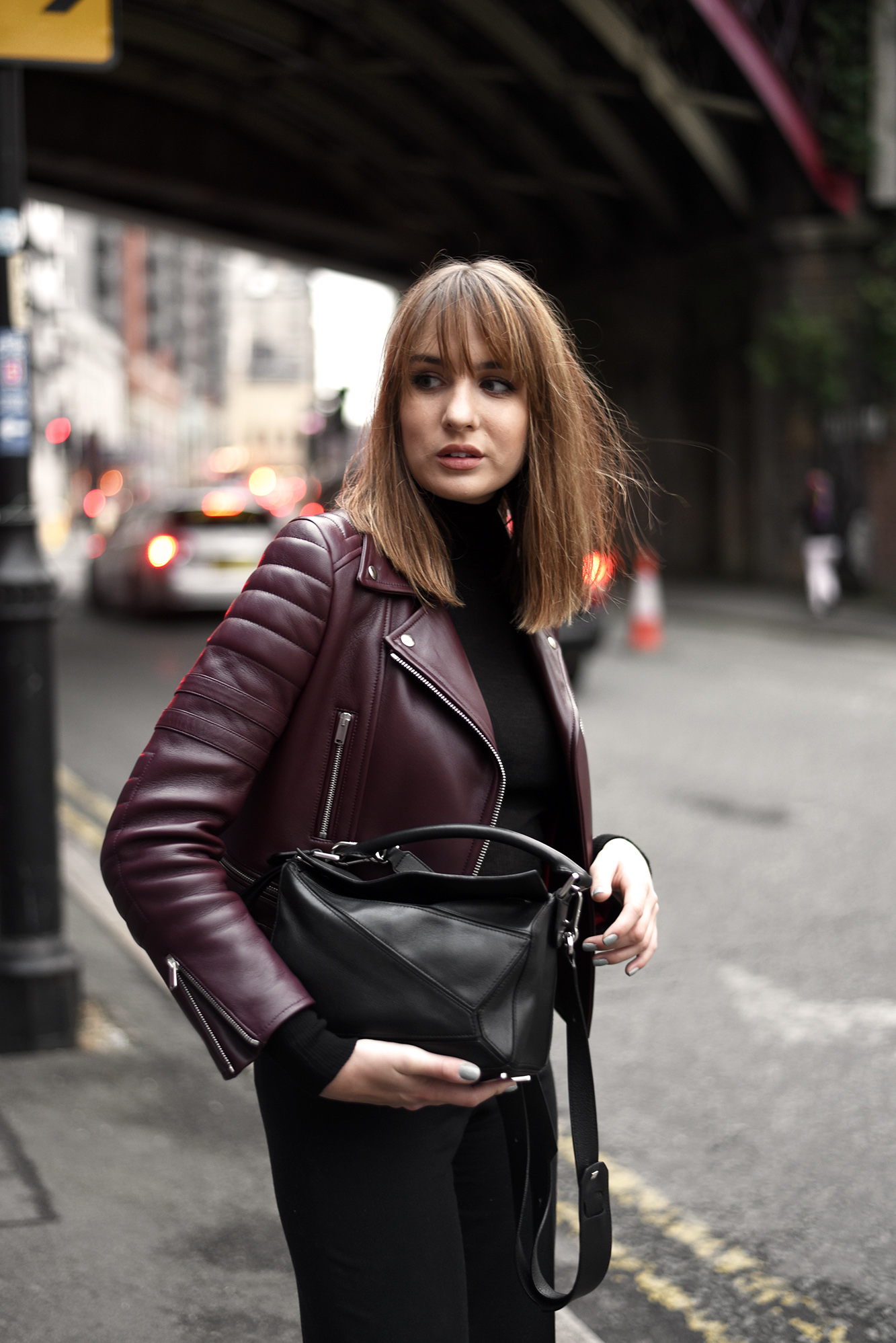 celine leather biker jacket