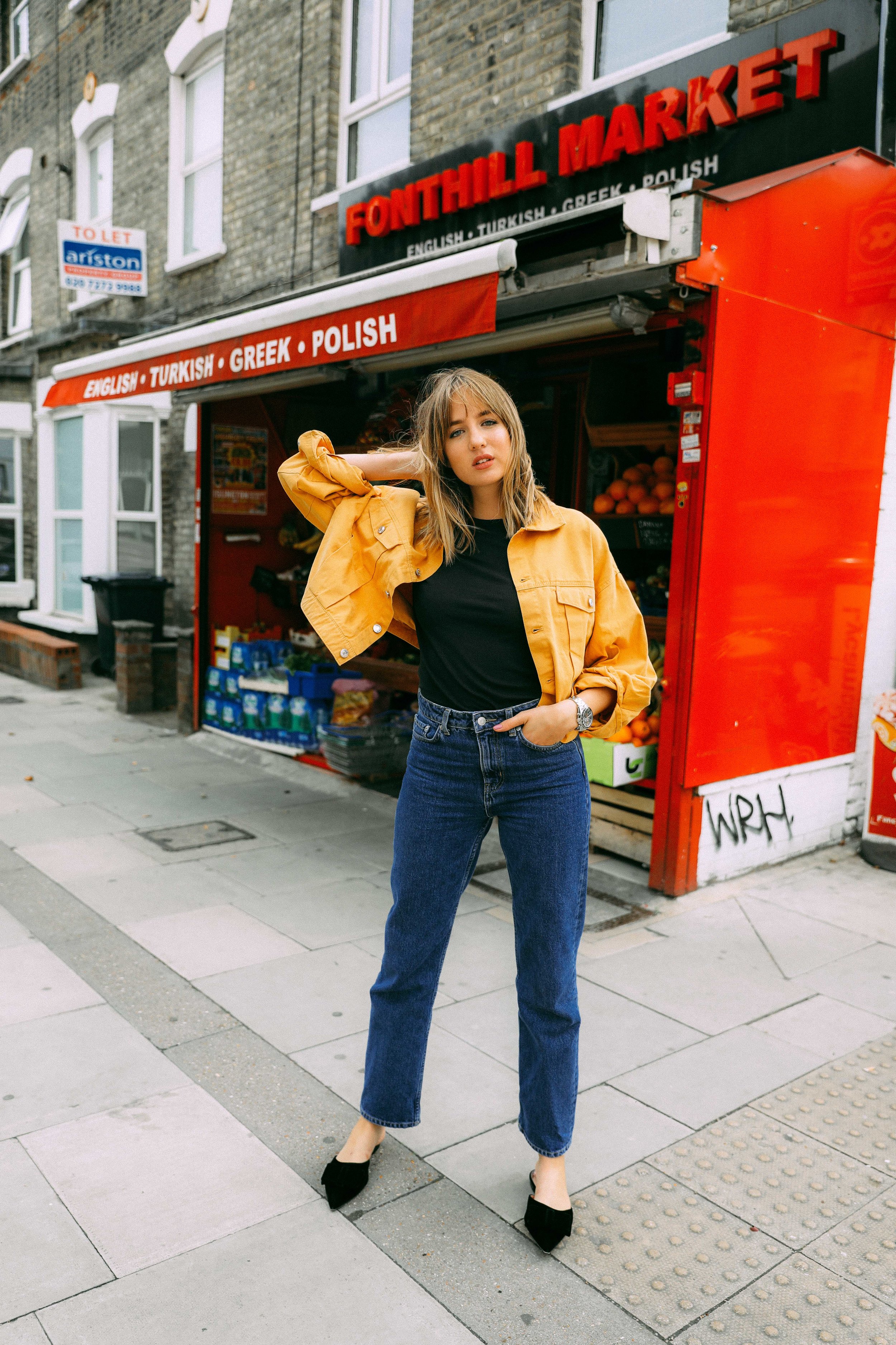 weekday yellow jeans