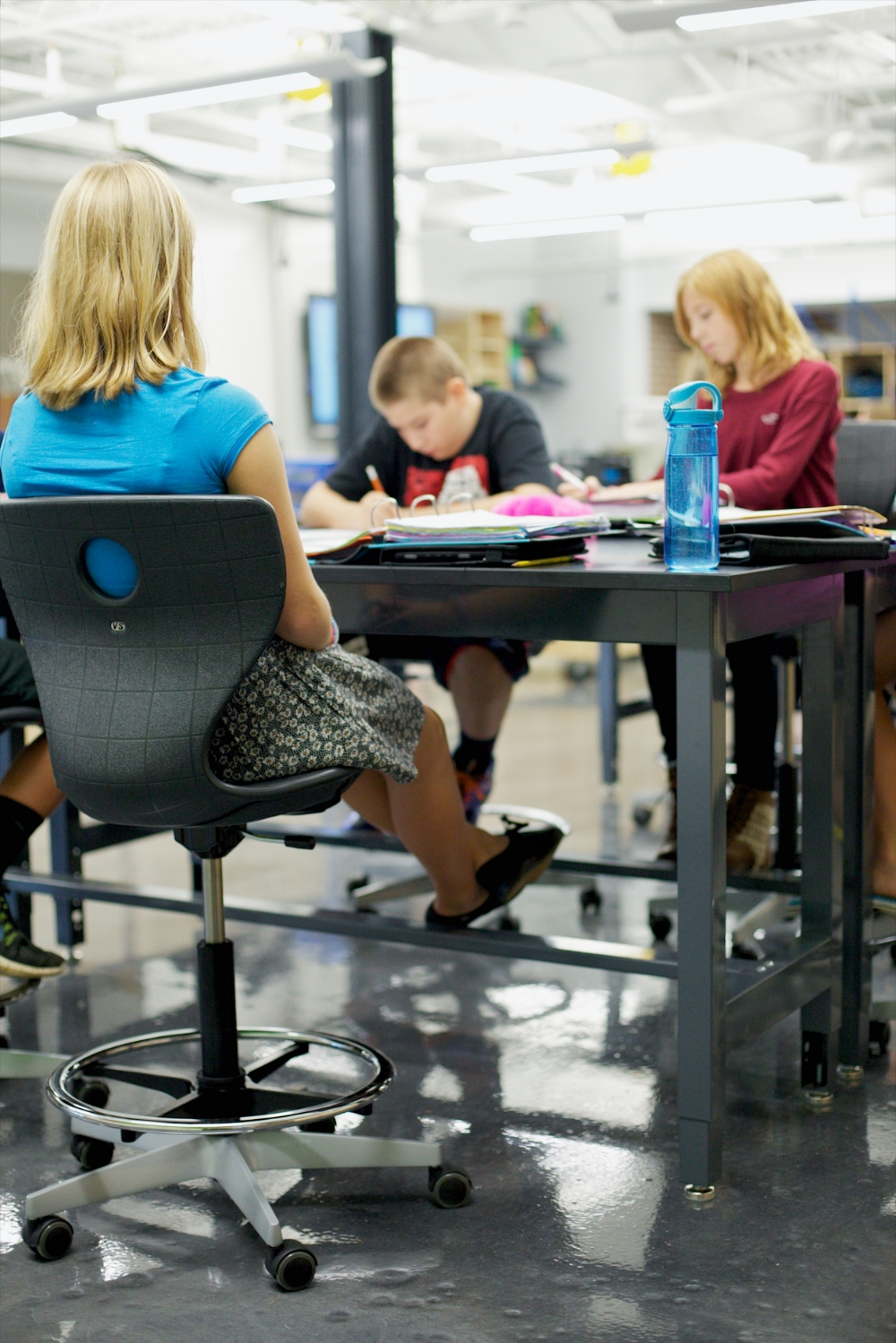 Ergonomic seating invites continual micro-movements that stimulate brain activity and can increase student focus. 