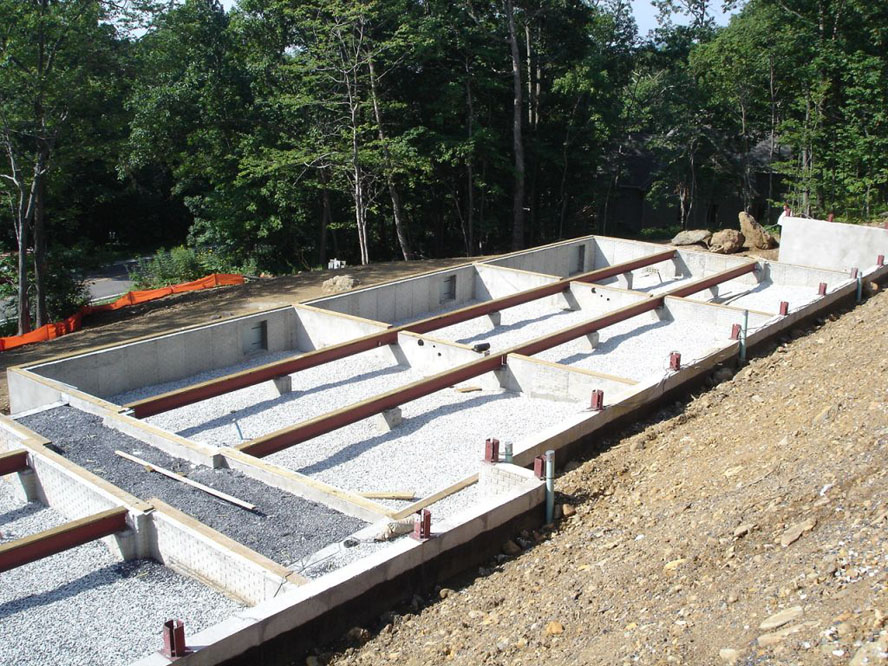 Foundations are in-place and ready to receive the pre-fabricated apartment modules, shipped 110 miles by truck from Rocky Mount, Virginia.