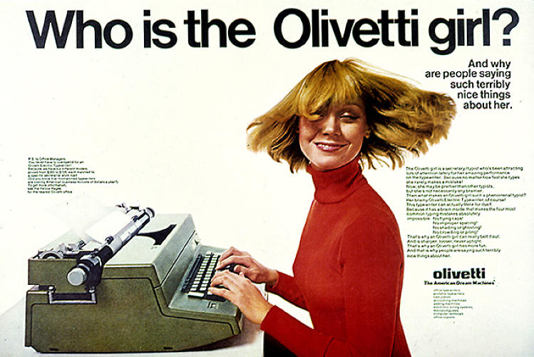 Print Ad by George Lois for Olivetti, mid-1960s