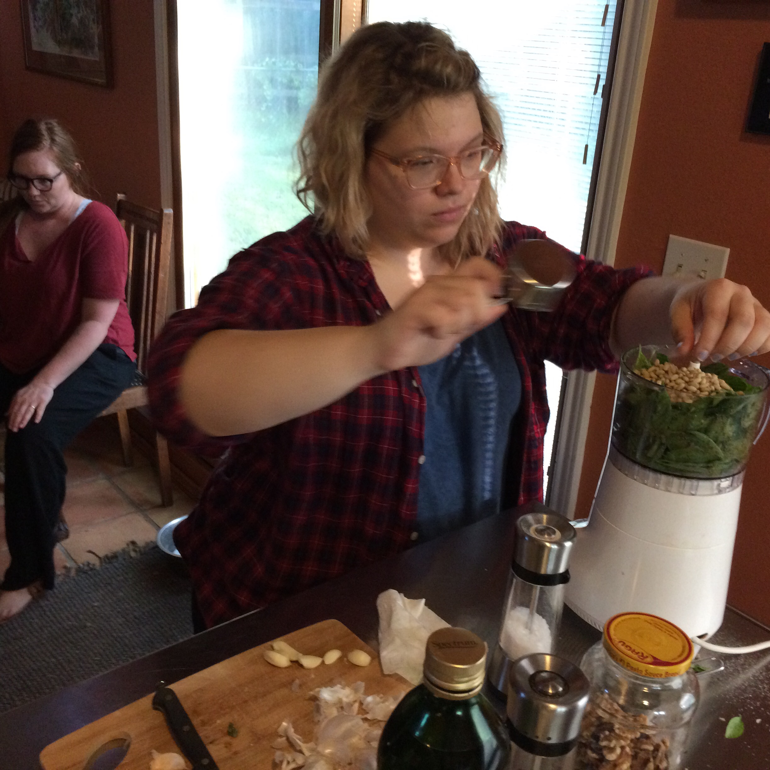 Andi getting pesto-wild.