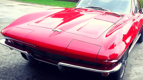 A Red Corvette Awaiting Transit By SPLP