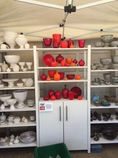 Erin's Work Set Up on Shelves