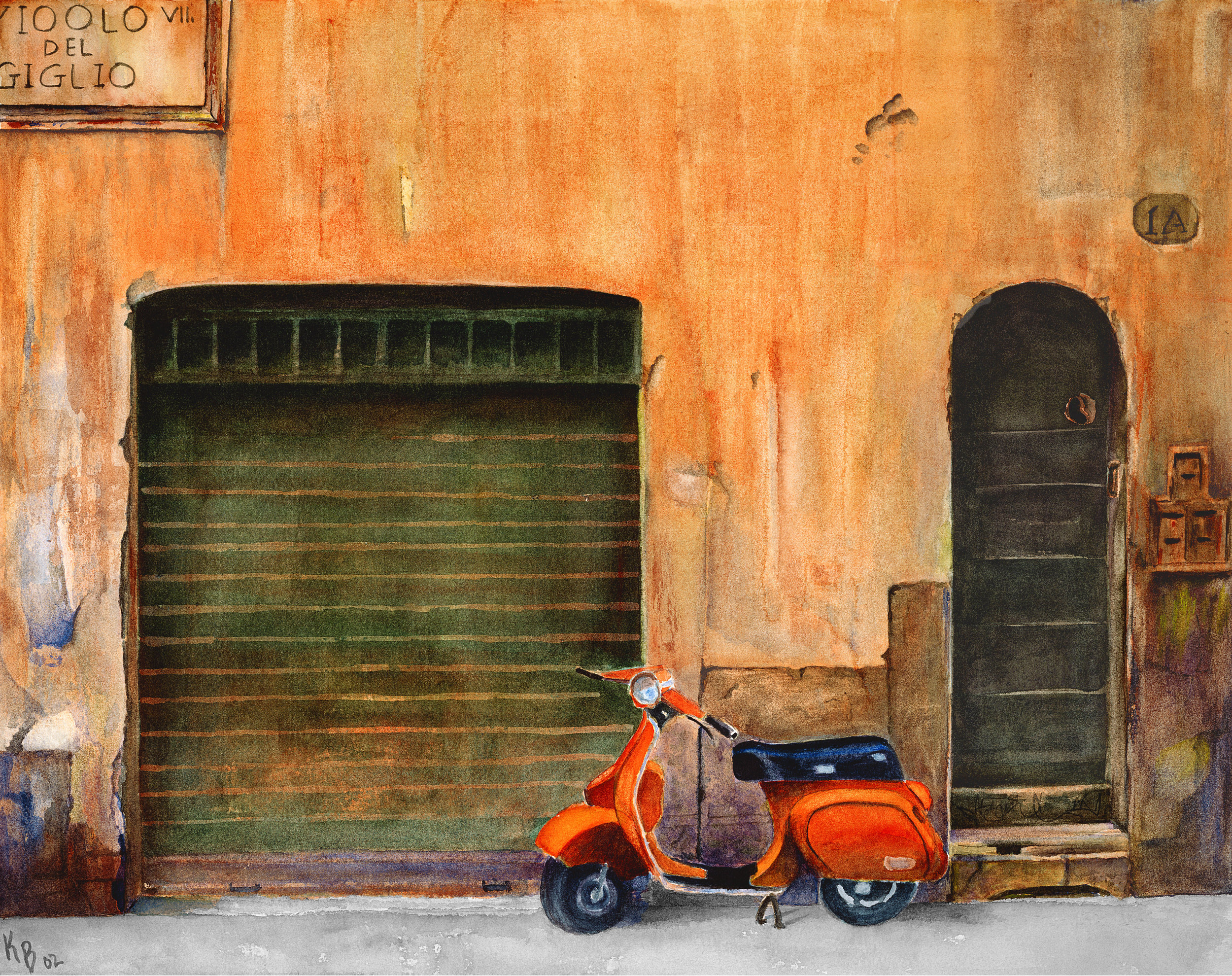 Orange Vespa 05 by Karen Flescher